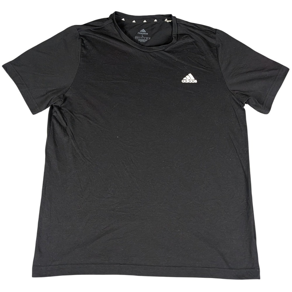 Adidas Aeroready Tee Mens Large Black Primegreen Short Sleeve Athletic Excellent